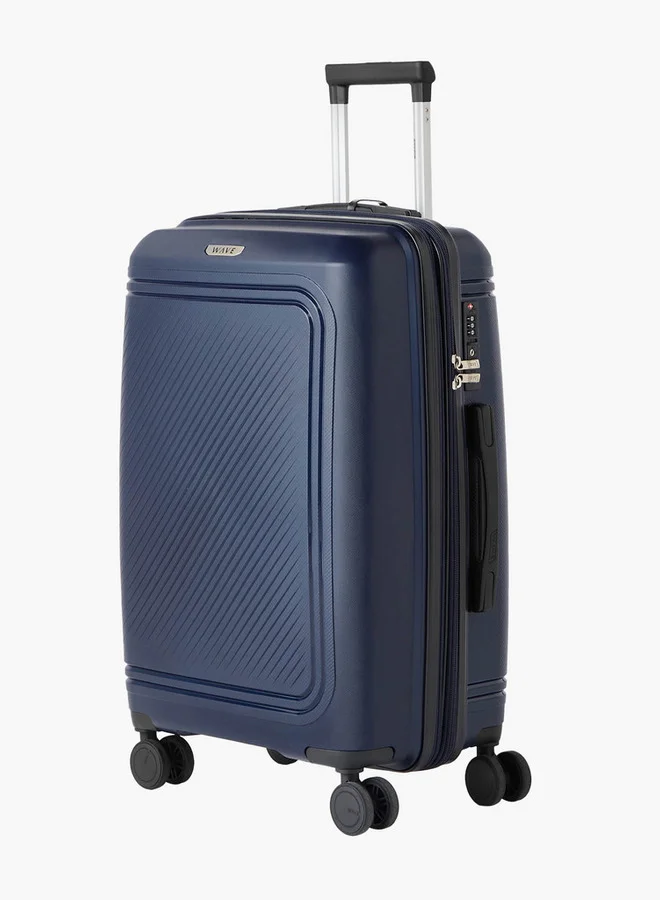 Wave Men Textured 3-Piece Hardcase Trolley Bag with Retractable Handle Set Set-3 - 20-24-28