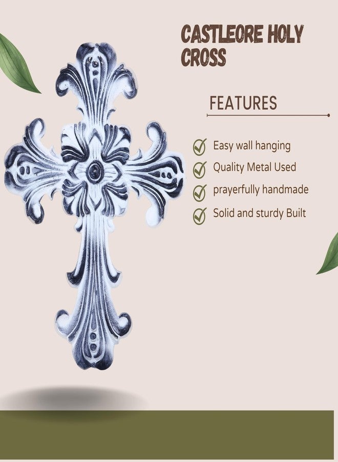 Castleore Easy Wall Hanging Home Decor Religious Christian Crosses for Wall | Best for Home, Office and As Gift | Size L 10.2 W 7.6 | (White Antique) - Image 3