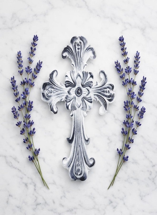Castleore Easy Wall Hanging Home Decor Religious Christian Crosses for Wall | Best for Home, Office and As Gift | Size L 10.2 W 7.6 | (White Antique) - Image 1