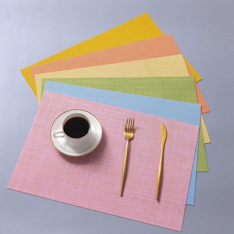 Zupro Placemats Set of 4 Washable Heat-Resistant Non Slip Braided Table Mats Woven PVC Vinyl Kitchen Dining Patio Table Place Mats for Dinner Parties BBQs Indoor and Ourdoor Use.18"x12"(Pink) - Image 4