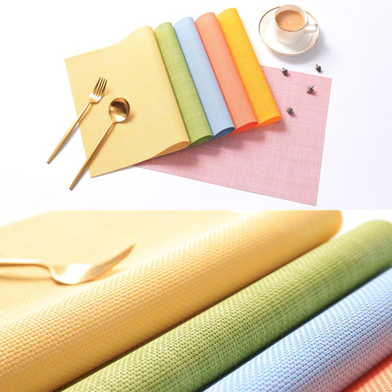 Zupro Placemats Set of 4 Washable Heat-Resistant Non Slip Braided Table Mats Woven PVC Vinyl Kitchen Dining Patio Table Place Mats for Dinner Parties BBQs Indoor and Ourdoor Use.18"x12"(Pink) - Image 5