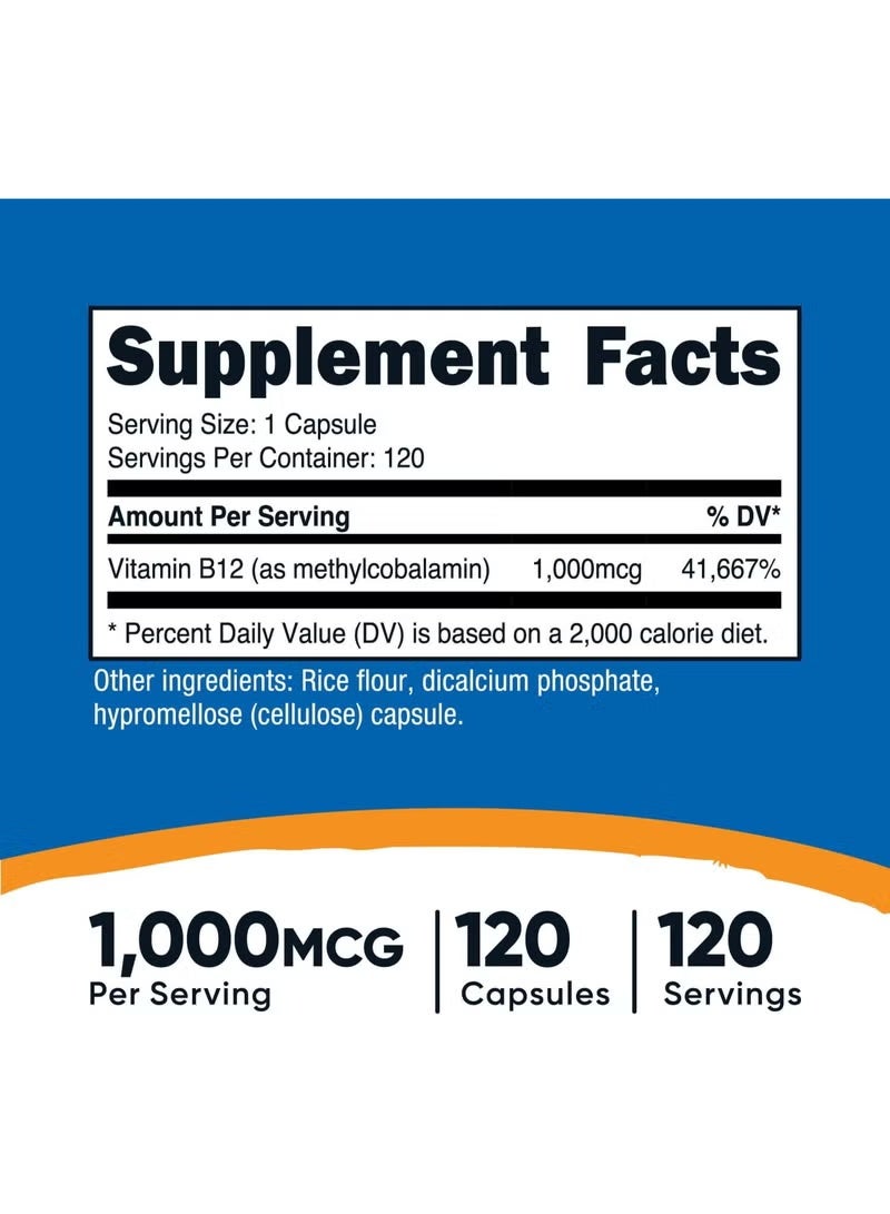 Nutricost, Vitamin B12, 1,000 mcg, 120 Capsules - Image 4