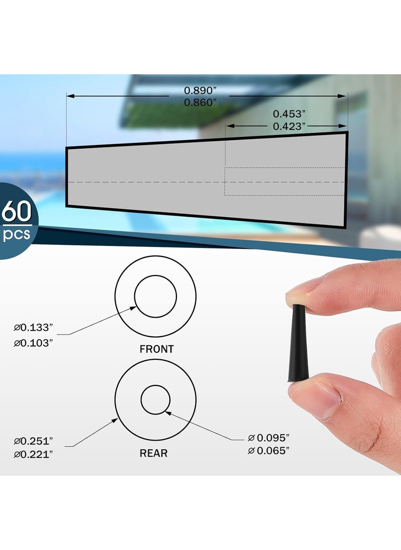 Riakrum 60 Pcs Pool Solar Panels Repair Plugs Solar Pool Heater Repair Kit Pool Solar Plugs for Solar Swimming Pool Heater Panels Black 0250  - Image 2