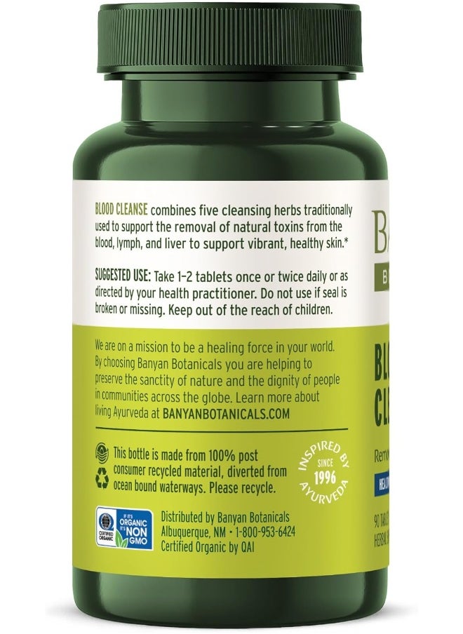 Banyan Botanicals - Blood Cleanse Tablets – Organic Supplement With Manjistha & Turmeric – Blood Cleansing Herbs For Detox Healthy Circulation & Skin* – 90 Tablets – Non Gmo Sustainably Sourced Vegan - Image 1