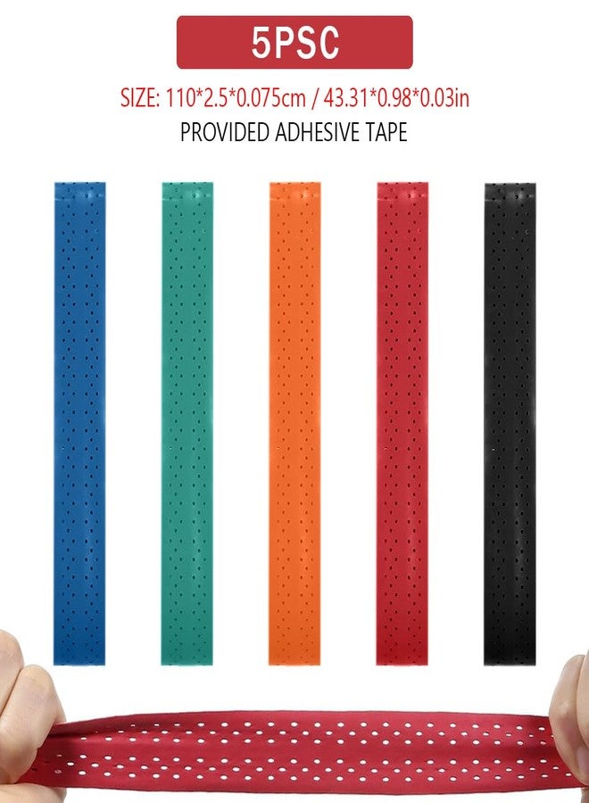 Proberos® 5 Rolls Tennis Racket Grip Anti Slip Perforated Super Absorbent Badminton Racquet Overgrip Tape,Sweat Absorption Badminton Racquet Replacement Cushion Grip - Image 2