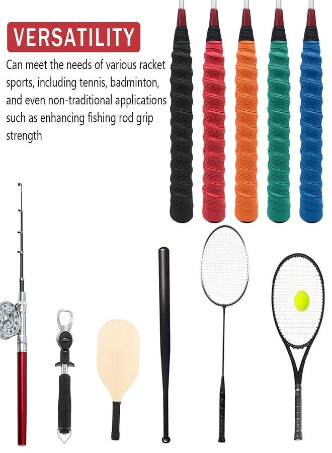 Proberos® 5 Rolls Tennis Racket Grip Anti Slip Perforated Super Absorbent Badminton Racquet Overgrip Tape,Sweat Absorption Badminton Racquet Replacement Cushion Grip - Image 5