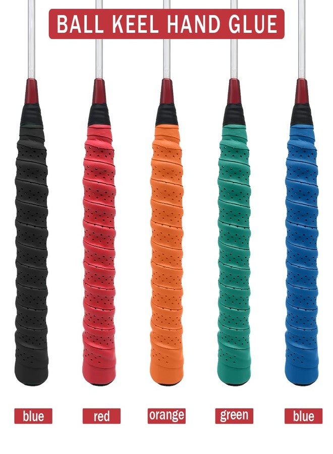 Proberos® 5 Rolls Tennis Racket Grip Anti Slip Perforated Super Absorbent Badminton Racquet Overgrip Tape,Sweat Absorption Badminton Racquet Replacement Cushion Grip - Image 4