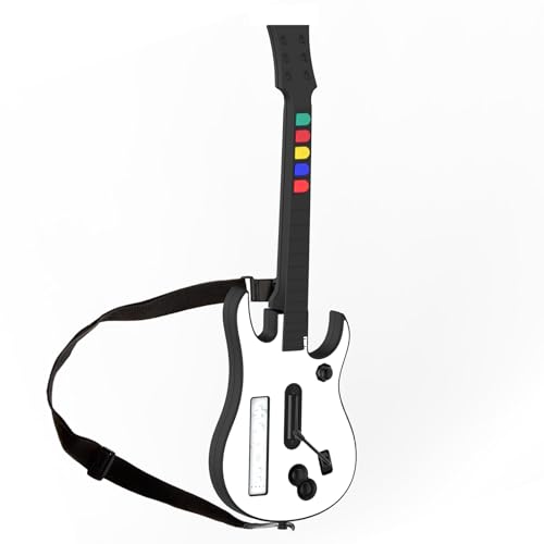 NBCP Wireless Wii Guitar Controller – Compatible with Guitar Hero on Wii, Supports Clone Hero & Band Games – White - Image 1