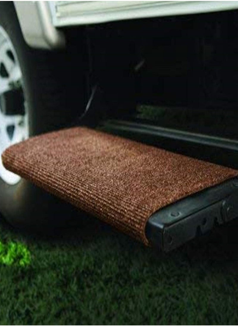 RV Steps Covers Rugs | Size Adjustable RV Step Covers, RV Accessories | Washable RV Step Cover Mat Rugs with Holes & Spring Hooks Wrapping around RV Stairs, RV Steps Carpet Fits 8-10 Inch Wide RV