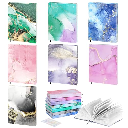 MoKo Book Cover, Stretchable Reusable Jumbo Book Cover Protector for Textbook Hardcover Books up to 9 x 11 in, Fabric Books Sox, Back to School Supplies, 7 Pcs, Marble Pattern - Image 1