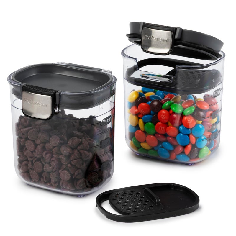 Progressive PKS-401 1.5 Cup Mini Prokeeper+ Airtight Silicone Seal Storage Container Great For Spices & Baking Acessories (2- Piece) - Image 1