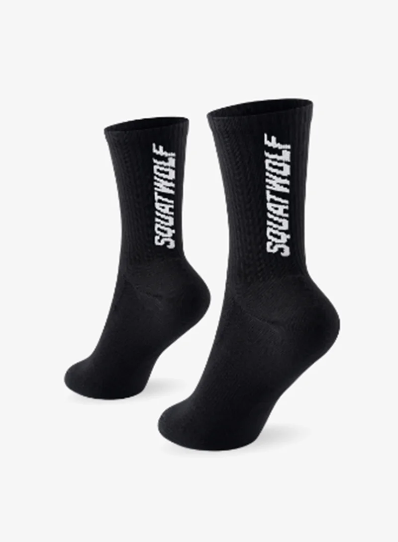 Squatwolf BLACK / SLEET / PEARL WHITE 3 Pack Wordmark Crew Socks  | Best Price UAE