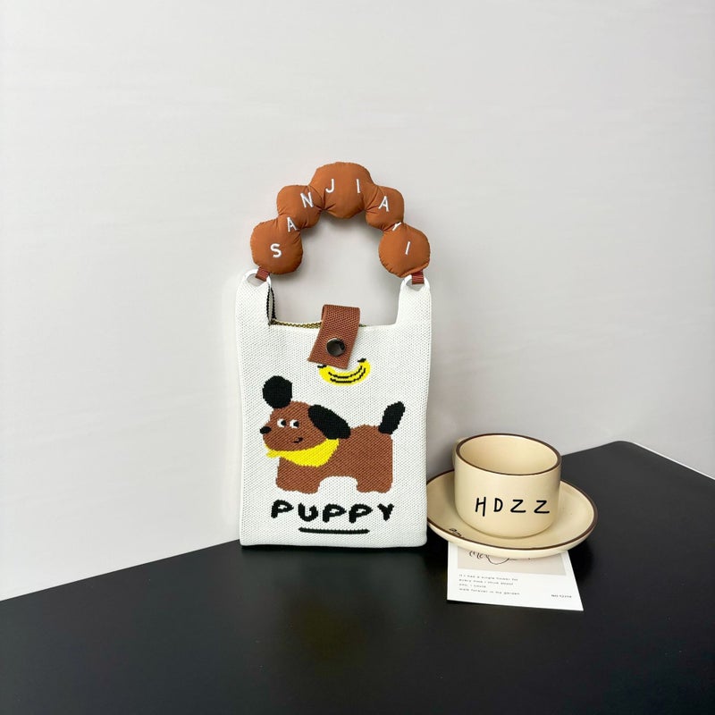 Advanced Sense Ins New Mobile Phone Bag Cute Cartoon Knitted Bag Niche Design Trendy Shoulder Crossbody Shoulder Bag - Image 1