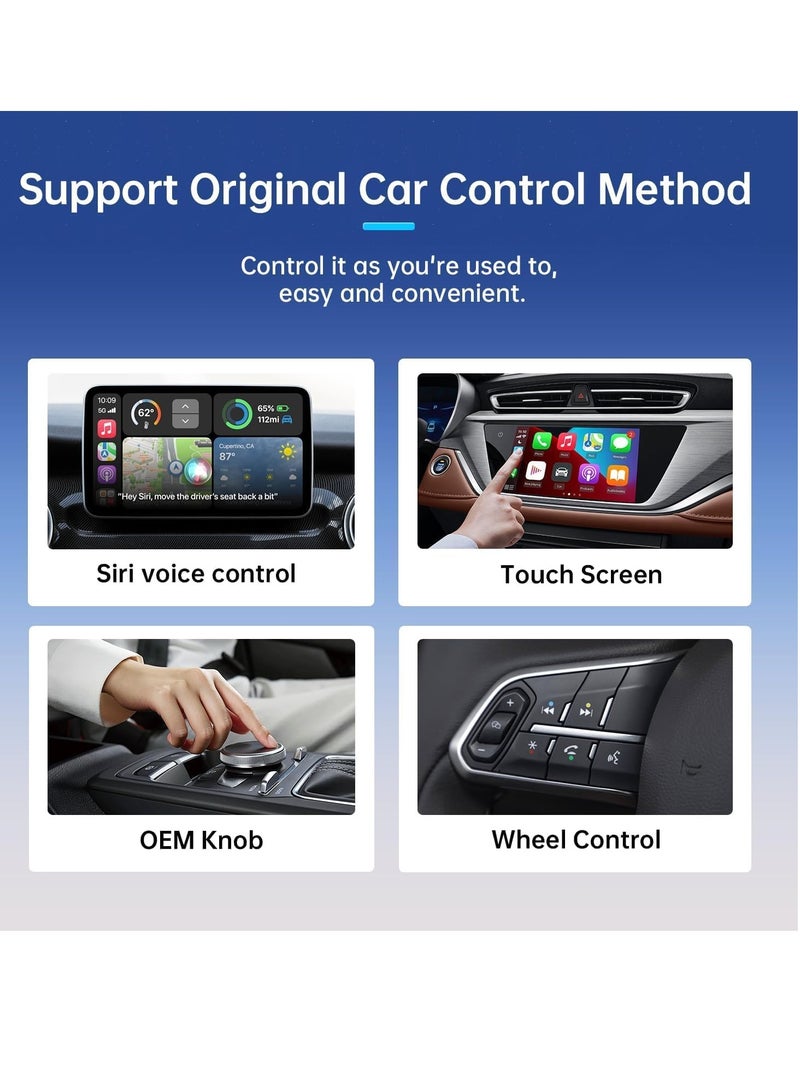 Wireless CarPlay Adapter, Convert Wired CarPlay for Wireless CarPlay, Fit for Factory Wired Carplay Cars from 2015 for iPhone iOS 10+, No Latency Plug Play Black - Image 3