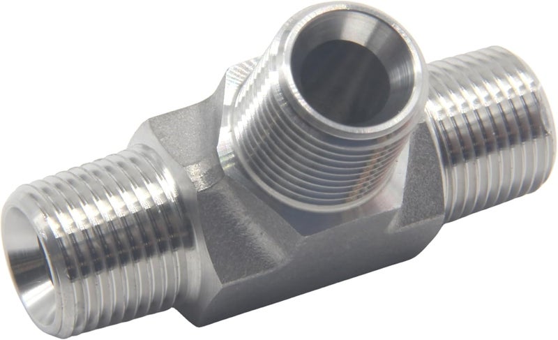 HFS (R) 304 Stainless Steel Forged Pipe Fitting Street Tee - Male MNPT 3-Way Tee Stainless (1/2" Male NPT) - Image 2