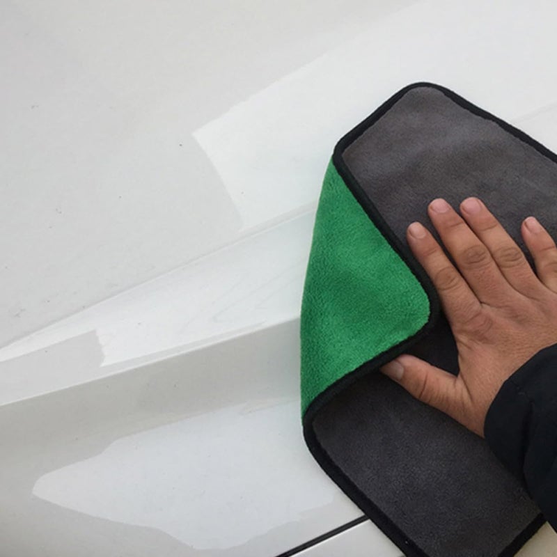 PRETYZOOM Coral Fleece Car Wash Towels 4pcs (30x40cm) Super Absorbent Auto Washing Cloths Thickened Dual-Color Microfiber for Car Drying and Cleaning Random Color - Image 4