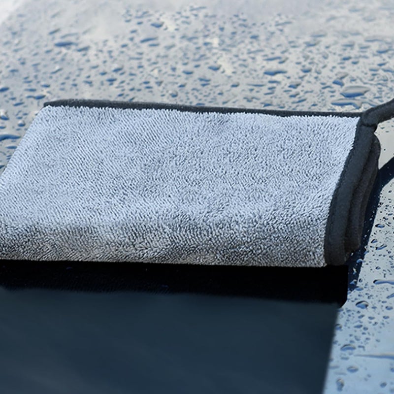 PRETYZOOM Coral Fleece Car Wash Towels 4pcs (30x40cm) Super Absorbent Auto Washing Cloths Thickened Dual-Color Microfiber for Car Drying and Cleaning Random Color - Image 5