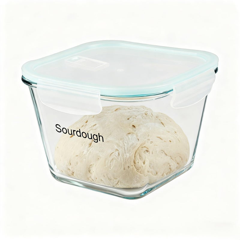 Mowhut 2 Liter Sourdough Starter Jar -Borosilicate Glass Sourdough Jar - Sour Dough Starter Jars for Sourdough with Lid - Large Clear Jars with Wide Mouth - Dishwasher Safe Clear - Image 1