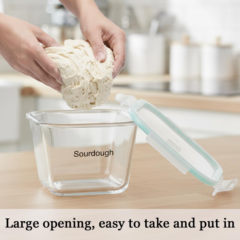Mowhut 2 Liter Sourdough Starter Jar -Borosilicate Glass Sourdough Jar - Sour Dough Starter Jars for Sourdough with Lid - Large Clear Jars with Wide Mouth - Dishwasher Safe Clear - Image 4