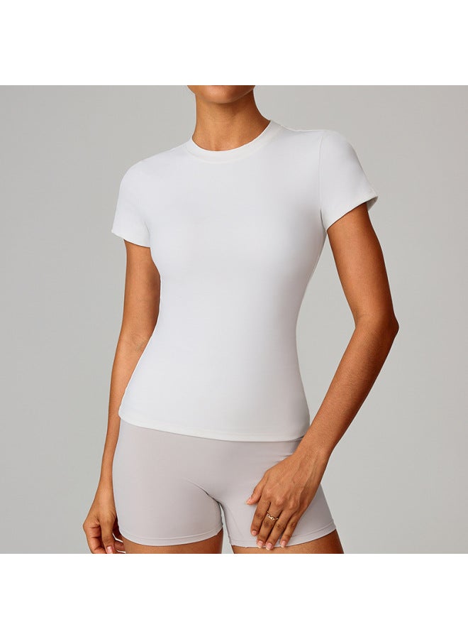 Customized Quick-drying T-shirt Yoga Wear Short-sleeved Fitness Top Cover-up Outdoor Running Sports Short-sleeved Women's 8455