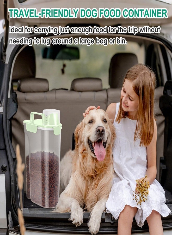 TBMax Pet Dog Cat Food Storage Containers 2 Pack 10 to 14 Lbs, Airtight Cat Food Dispenser with Large Spout & Portable Handle, Travel Dog Treat Storage Bin Bird Seed Container -Light Green/Light Grey - Image 4