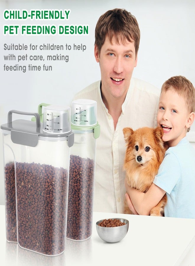TBMax Pet Dog Cat Food Storage Containers 2 Pack 10 to 14 Lbs, Airtight Cat Food Dispenser with Large Spout & Portable Handle, Travel Dog Treat Storage Bin Bird Seed Container -Light Green/Light Grey - Image 5