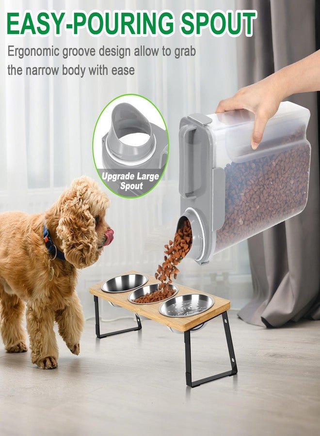TBMax Pet Dog Cat Food Storage Containers 2 Pack 10 to 14 Lbs, Airtight Cat Food Dispenser with Large Spout & Portable Handle, Travel Dog Treat Storage Bin Bird Seed Container -Light Green/Light Grey - Image 3