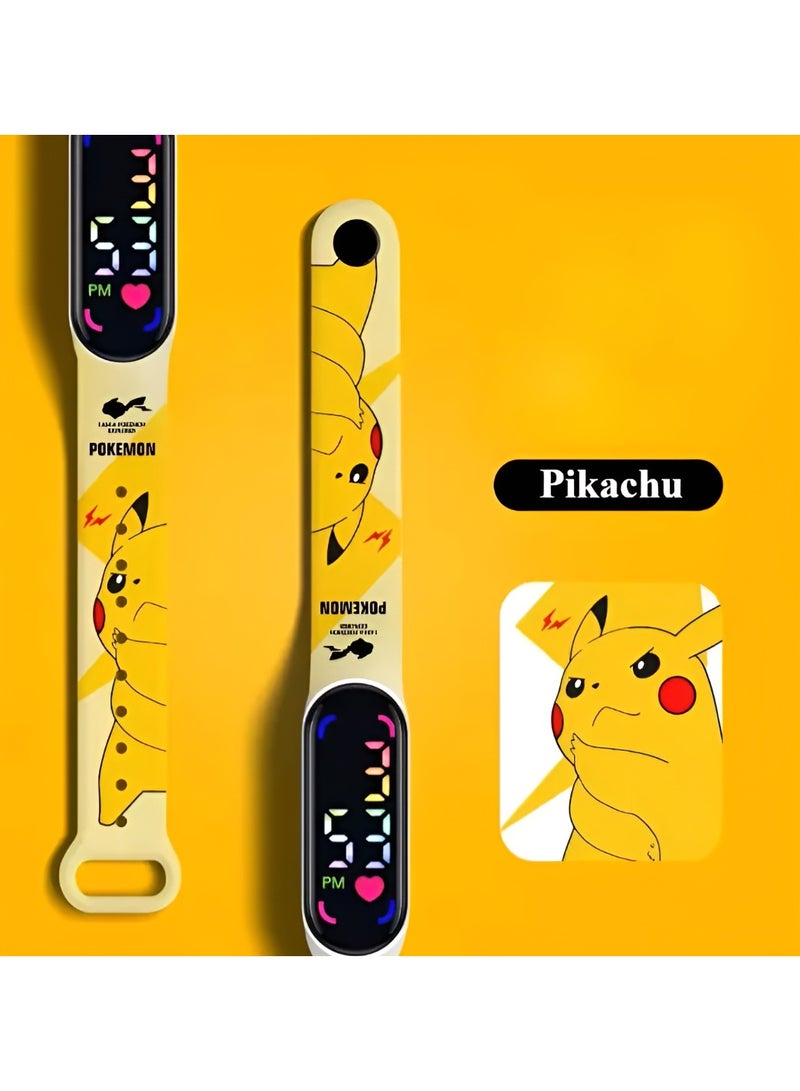 Pokemon Kids Digital LED Watch Pikachu Design – Adjustable Cartoon Wrist Watch with Touch Display – Lightweight Strap for Boys & Girls - Image 2