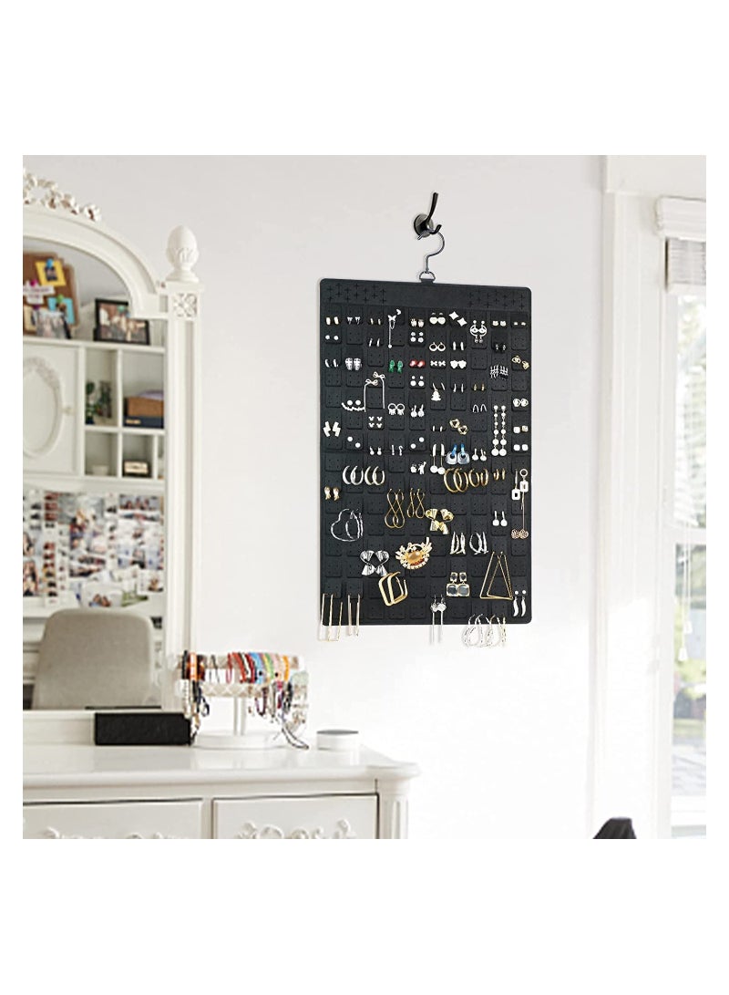SOLARAE Dual-Sided Jewelry Organizer for Earrings and Necklaces - Holds Up to 300 Pairs of Earrings and 30 Necklaces - Large Door or Wall Hanging Storage Solution - Image 2