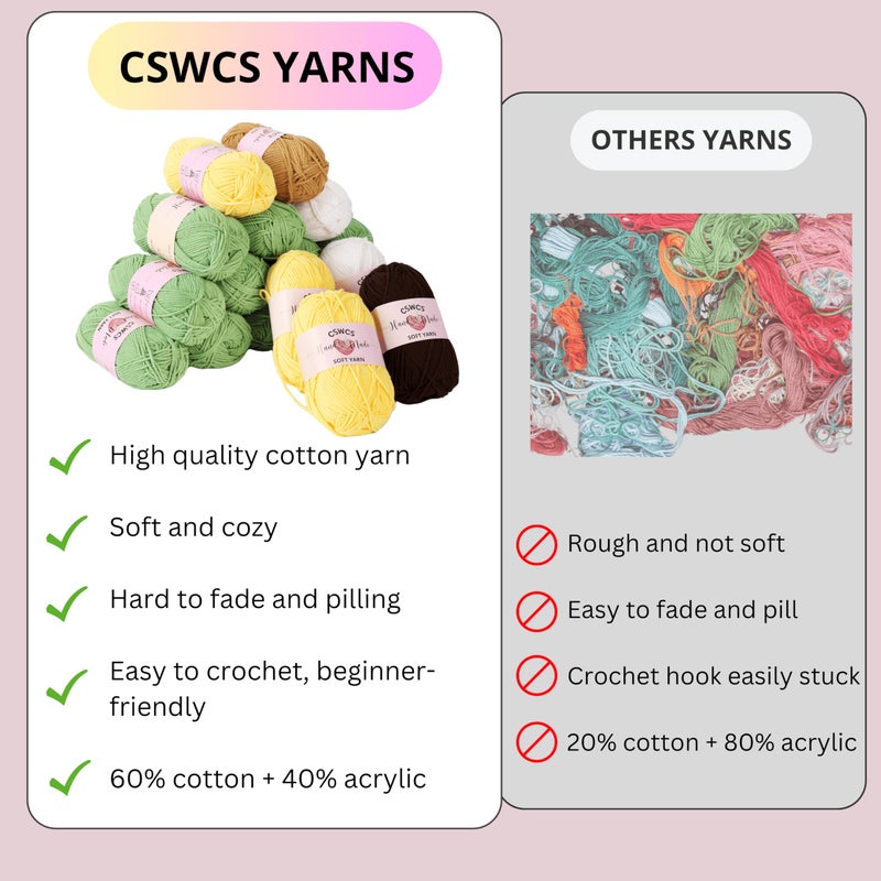 CSWCS Crochet Sunflower Blanket Kit for Beginners, Granny Square Pattern Crochet Yarn Accessories, Instructions Video for Starter, Adult Craft Knitting Kit for DIY Women (Green Sunflower) - Image 5