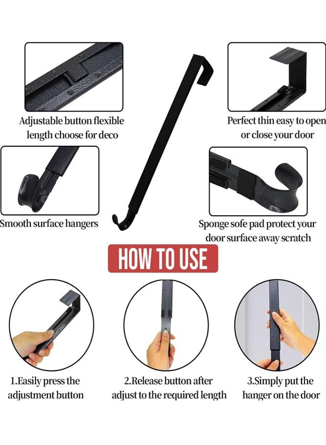 BELLSBERRY حامل إكليل قابل للتعديل لباب المدخل - 15.3 إلى 25.5 بوصة خطاف معدني ثقيل يتحمل 20 رطلاً - Image 3