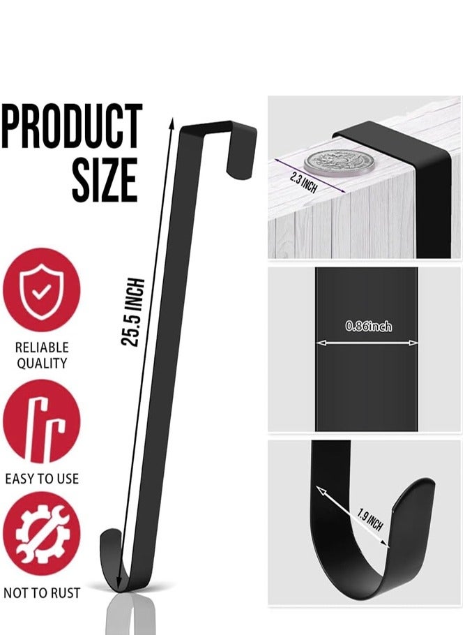 BELLSBERRY حامل إكليل قابل للتعديل لباب المدخل - 15.3 إلى 25.5 بوصة خطاف معدني ثقيل يتحمل 20 رطلاً - Image 2