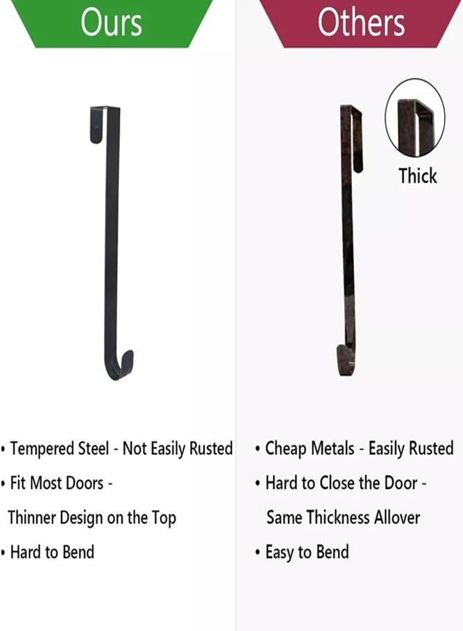 BELLSBERRY حامل إكليل قابل للتعديل لباب المدخل - 15.3 إلى 25.5 بوصة خطاف معدني ثقيل يتحمل 20 رطلاً - Image 5