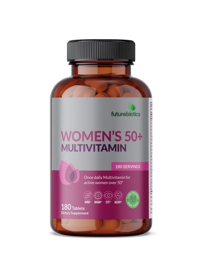فيوتشر بايوتكس Futurebiotics Women's 50+ Multivitamin، فيتامينات متعددة مرة واحدة يوميًا للنساء النشيطات فوق سن الخمسين، غير معدلة وراثيًا، 180 قرصًا