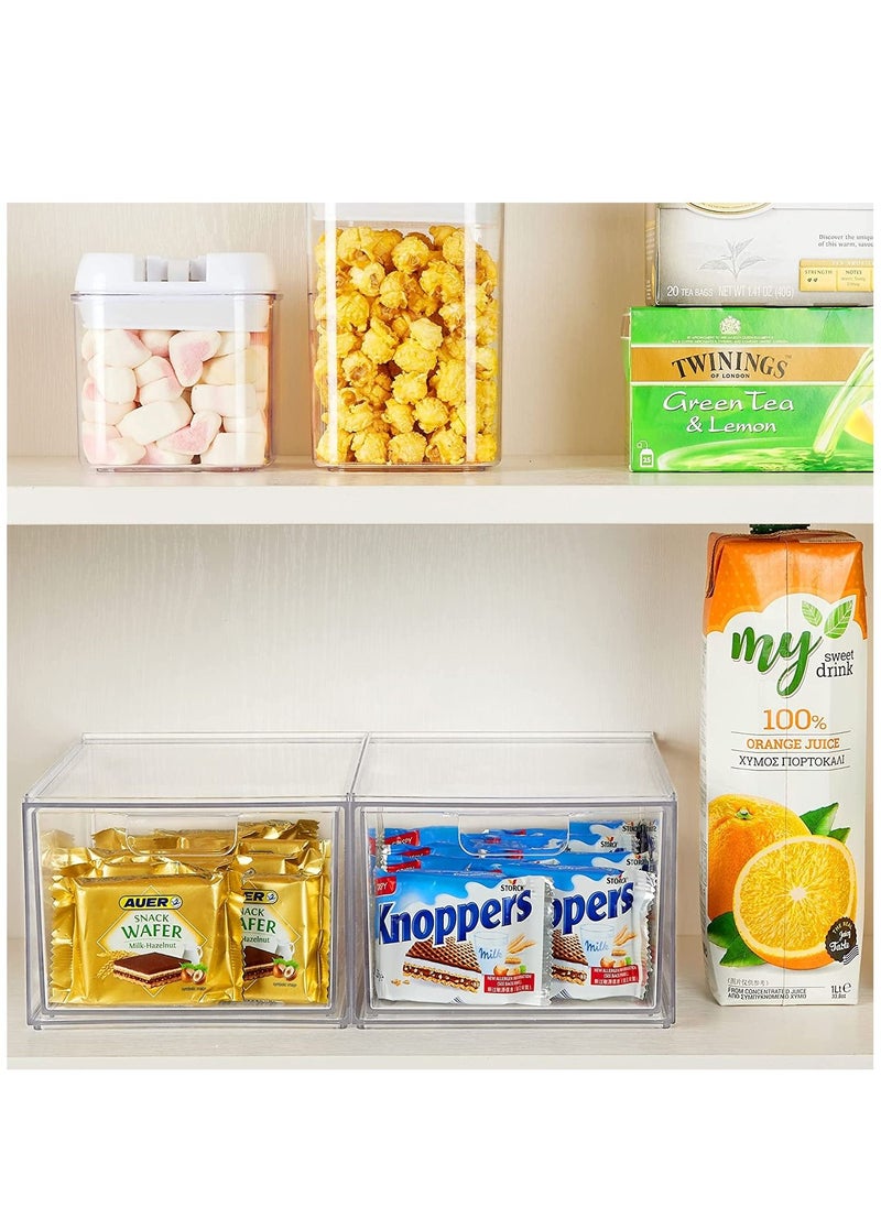 Cosmetic Organizer Cosmetic Display Case Storage Drawer Acrylic Bathroom Organizer Clear Plastic Storage Box 2pcs