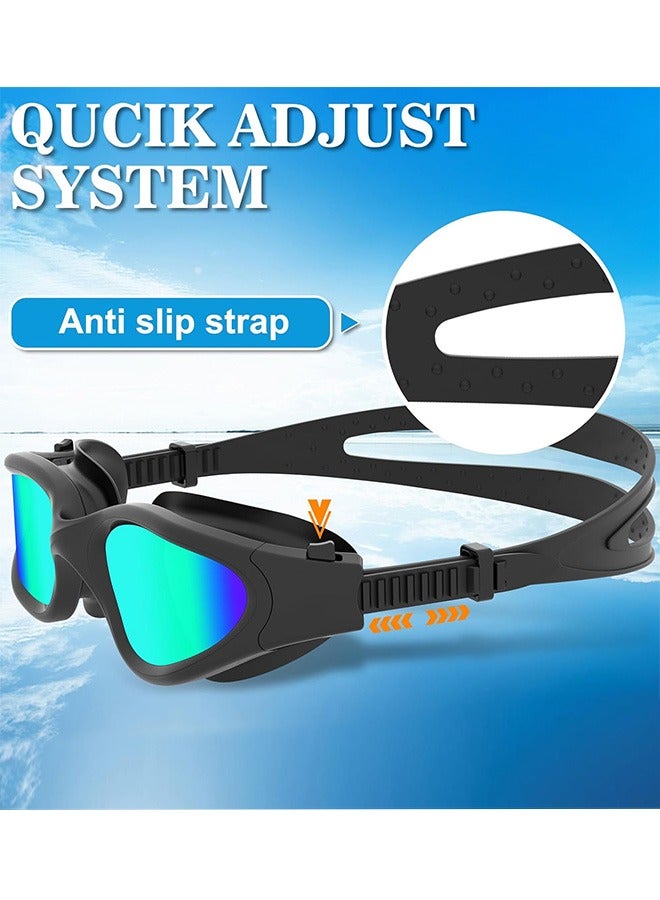 نظارات سباحة مستقطبة نظارات السباحة نظارات السباحة المسبح نظارات السباحة المضادة للضباب المضادة للأشعة فوق البنفسجية المضادة للأشعة فوق البنفسجية لا تسرب رؤية واضحة للرجال النساء البالغين المراهقين - Image 3