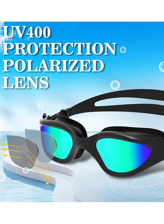 نظارات سباحة مستقطبة نظارات السباحة نظارات السباحة المسبح نظارات السباحة المضادة للضباب المضادة للأشعة فوق البنفسجية المضادة للأشعة فوق البنفسجية لا تسرب رؤية واضحة للرجال النساء البالغين المراهقين - Image 4