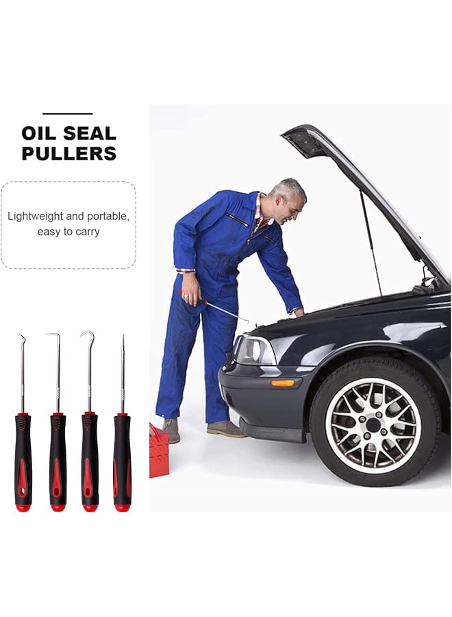 KASTWAVE Precision Hook Pick Set - 4 Pcs Automotive Tool Kit For Oil Seal, O-Ring, And Joint Ring Removal - Ideal For Car Repair And Maintenance - Image 4