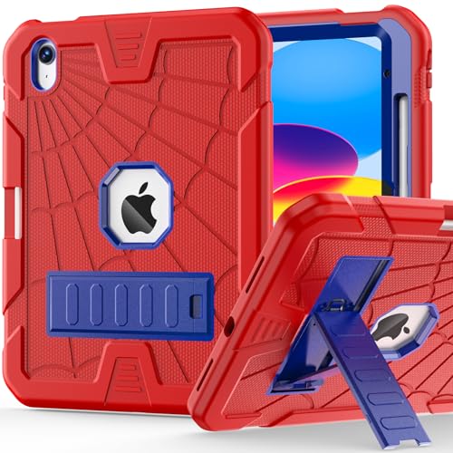 Sibeitu Case for iPad 11th A16/ 10th Generation 10.9 Inch 2025/2022, Hard 10th Gen i Pad Case with Stand & Pencil Holder, Shockproof Protective 10.9 inch iPad 10th Gen Cover for Kids Girls Boys, Red - Image 1