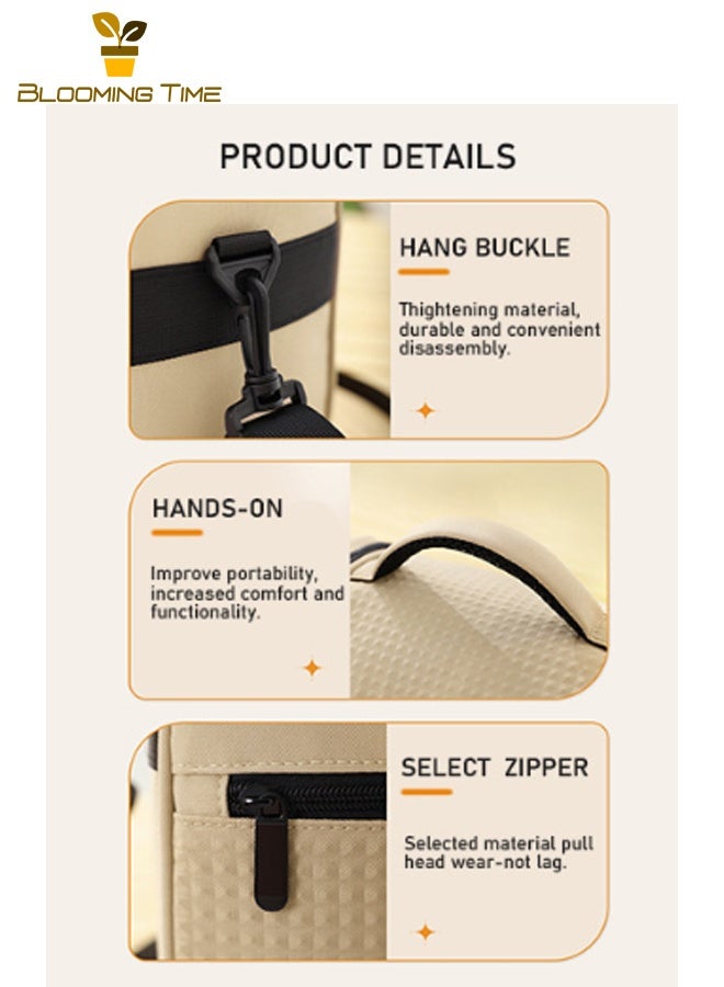 بلومنغ تايم حقيبة غداء، حقيبة يدوية لحمل صندوق الغداء، حقيبة غداء معزولة للطلاب، حقيبة غداء للمسافرين، حقيبة سميكة مقاومة للماء باللون الأسود - Image 3