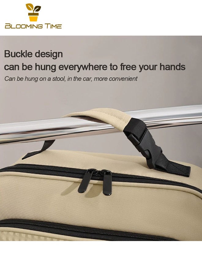 بلومنغ تايم حقيبة غداء، حقيبة يدوية لحمل صندوق الغداء، حقيبة غداء معزولة للطلاب، حقيبة غداء للمسافرين، حقيبة سميكة مقاومة للماء باللون الأسود - Image 4