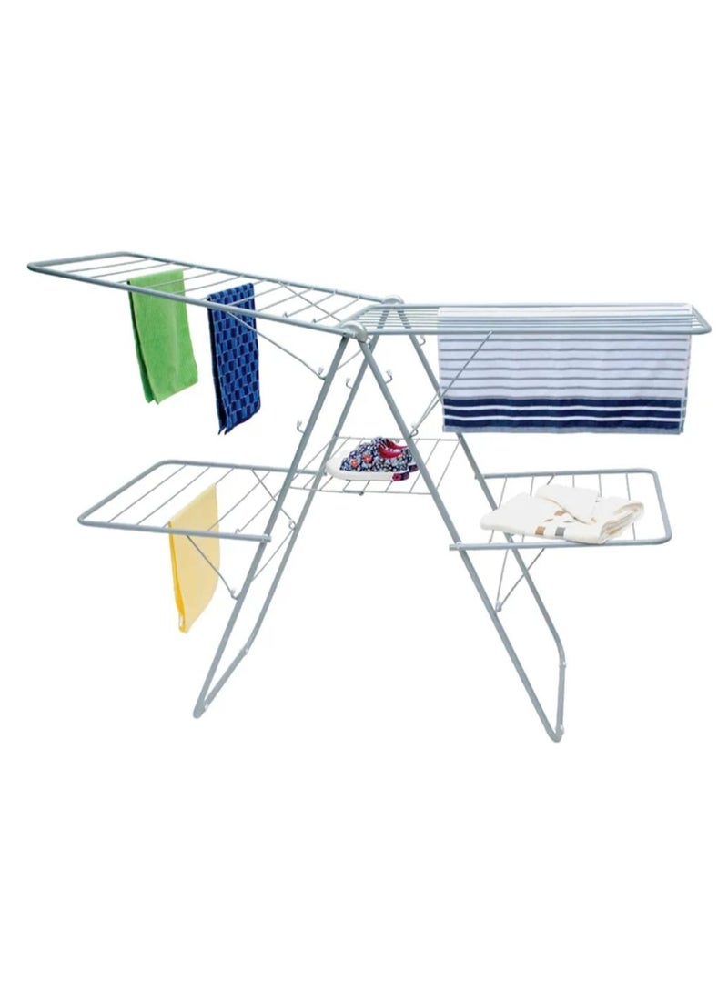Stainless Steel Foldable Laundry Drying Rack with Side Wings – 19 Meters Multi-Purpose Clothes and Shoes Dryer Stand - Image 4