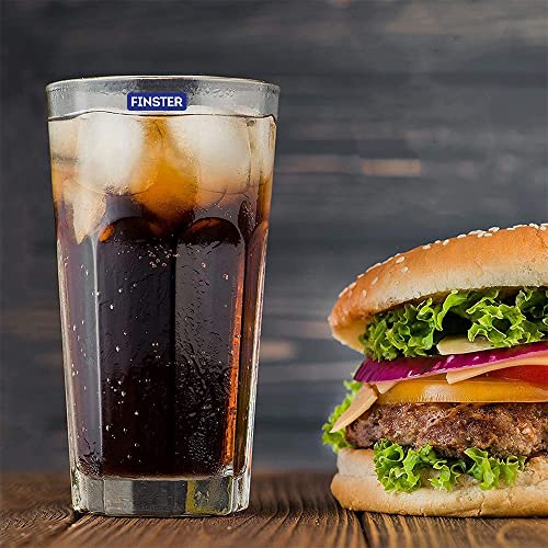 FINSTER European Long Chai Iced Tea Cold Coffee Glasses Set of 2-360ml (Highball Crystal Mocktail Cocktail Glass Set Tumbler) - Image 2