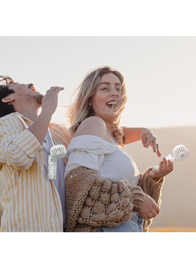 DMG TECH Handheld Fan Rechargeable Misting Hand Fan Multi Purpose For Portable Mini Mister Fan 4 Speeds And 20Ml Spray And 90° Foldable Usb Personal Water Fan For Travel Office Outdoor White - Image 4