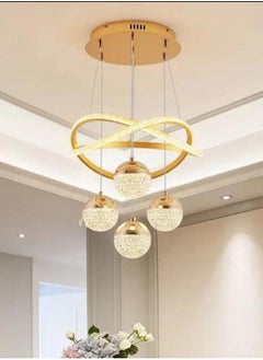 SP Light Luxury Restaurant Chandelier Light LED Modern 4lights Aluminum Pendant Light Ceiling Chandelier Bedroom Commercial Bright Lighting Fixtures Hanging,Modern Vintage  - Image 2