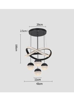 SP Light Luxury Restaurant Chandelier Light LED Modern 4lights Aluminum Pendant Light Ceiling Chandelier Bedroom Commercial Bright Lighting Fixtures Hanging,Modern Vintage  - Image 3