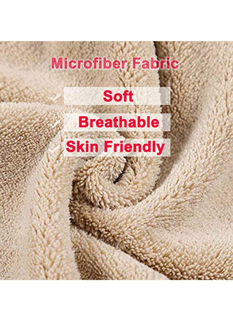 منشفة لتجفيف الشعر، منشفة شعر من الألياف الدقيقة، رباط شعر جاف سريع الامتصاص، غطاء استحمام ناعم ماص للحياة الكرتونية، قبعة شعر جاف للنساء للشعر الطويل والأكثر كثافة، بني - Image 3
