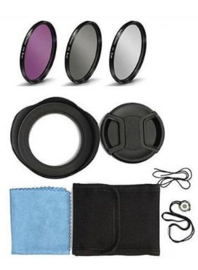 Direct Batch SLR Photography Filter Suit UV CPL Polarization FLD Lens Cover Hood Filter Bag-Color:58mm  - Image 1