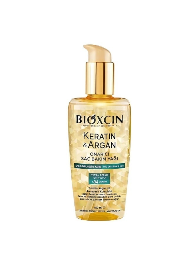 Bioxcin Keratin & Argan Repairing Hair Care Oil 150 ml - Image 1