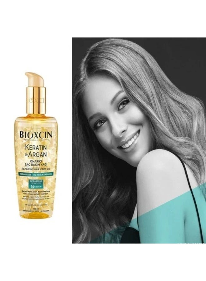 Bioxcin Keratin & Argan Repairing Hair Care Oil 150 ml - Image 2